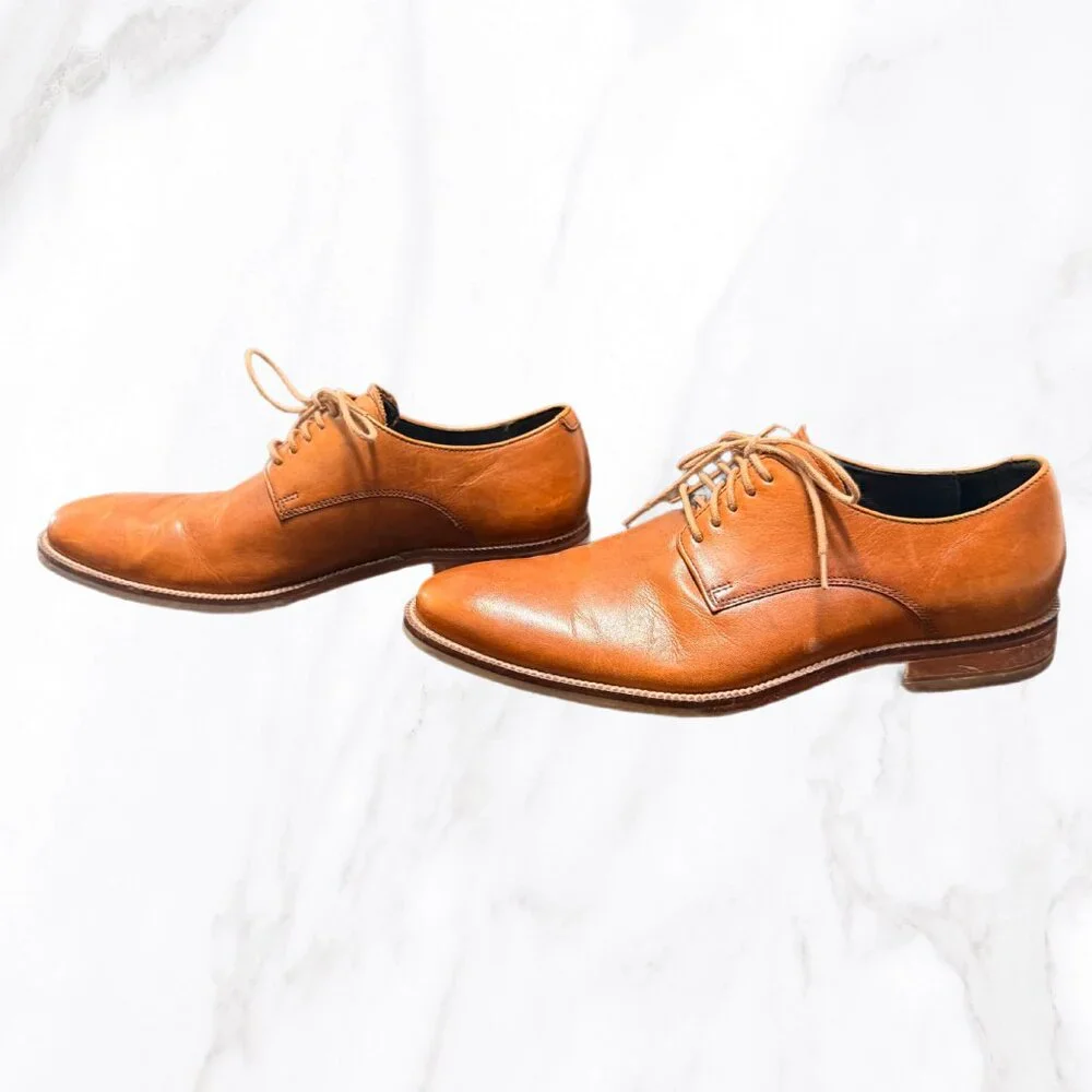 Cole‎ Haan Men's Burnished Tan Leather Oxfords, Size 8.5 - Picture 5 of 9